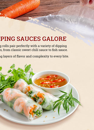 52USA Rice Paper Wrappers, 1 Pack, Spring Roll & Dumplings-34 Sheets | Gluten-Free Wonton Wrapper, Vegan, Low Carb, Vietnamese Rices Wraps (Round, 22cm)