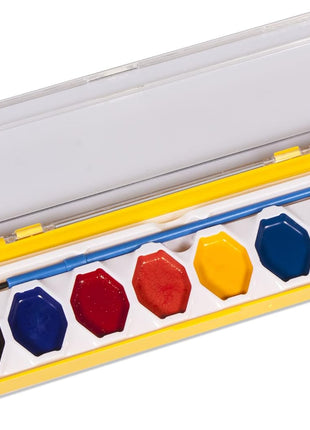 Cra-Z-art Washable Watercolors with Brush, 8 Colors, 1 Tray (10651)