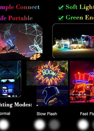 MaxLax EL Wire Ice Blue, 16.4ft/5m Portable Battery Pack Neon Light Strip 360° Cuttable Glowing Rope Lights for Parties, Halloween, DIY Decoration