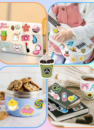 300 Pcs Stickers for Kids, Cute Water Bottle Vinyl Waterproof Laptop Stickers for Students Gifts School Supplies Classroom Teacher Prizes Sticker Pack for Kids Girls Teens