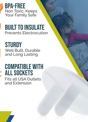 Outlet Covers Baby Proofing (50 Pack) Safe & Secure Electric Plug Protectors | Sturdy Childproof Socket Covers for Home & Office | Easy Installation | Protect Toddlers & Babies | White