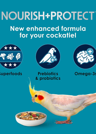 Kaytee Forti-Diet Pro Health Nourish+Protect Cockatiel Food, Comprehensive Nutrition Backed by Science, Digestive Health, Immune Support, 5 pounds