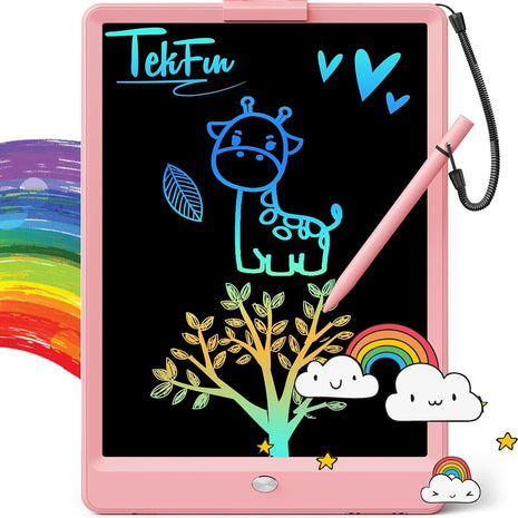 LCD Writing Tablet for Kids, 10-inch Coloring Drawing Pad, Mess Free Doodle Board, Airplane Travel Toys for Boys and Toddlers, Road Trip Essentials, Gifts for 3 4 5 6 7 8 Year Old Girls (Pink)