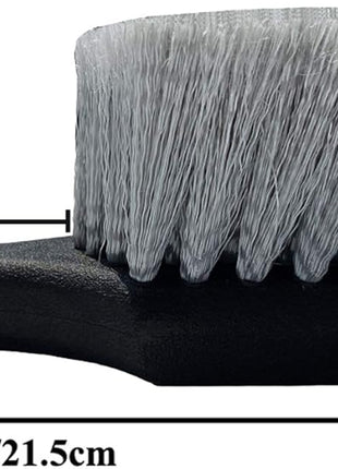 Wheel & Tire Brush for Car Rim, Soft Bristle Car Wash Brush, Cleans Tires & Releases Dirt and Road Grime, Short Handle for Easy Scrubbing Black