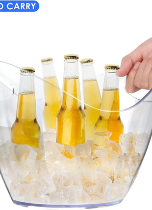 Ice Bucket Wine Bucket,Clear Acrylic 4 Liter Plastic Tub for Drinks and Parties, Food Grade, Perfect for Wine, Champagne or Beer Bottles