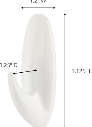 Command Medium Designer Hooks, 2 Hooks and 4 Command Strips, Damage Free Hanging Wall Hooks with Adhesive Strips, No Tools Adhesive Hooks for Hanging, Organization and Storage, Holds up to 3 lb
