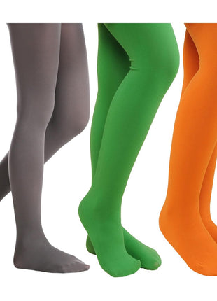 EVERSWE 3 Pairs Pack Girls Microfiber Tights Multiple Colors (White/Black/Pink, 4-6)