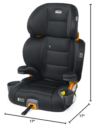 Chicco KidFit ClearTex Plus 2-in-1 Belt-Positioning Booster Car Seat | Obsidian, belt-positioning booster seat, ages 4+, 40-100 lbs, DuoGuard protection, ErgoBoost foam, flame retardant-free