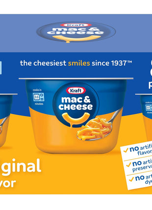 Kraft Mac and Cheese, 8 Cups, for Easy Dinner or Dinner Sides, Original Flavor, No Artificial Flavors, Preservatives or Dyes, 2.05 oz