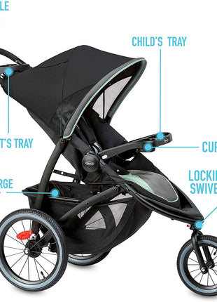 Graco FastAction Jogger LX Stroller - Drive, Convenient One-Hand Fold, ICS Compatible, Ideal for Parents on the Go