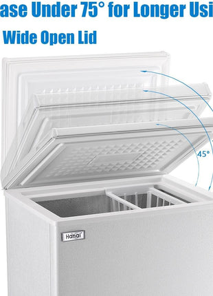 Chest Freezer 3.5 Cu.Ft Small Deep Freezer for Apartment Kitchen, Black | Free-Standing Top Door, Adjustable 7 Thermostat, Removable Basket,Temperature Control