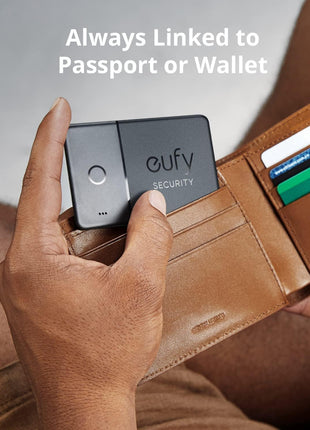 eufy Security SmartTrack Card E30 (Black, 1-Pack), Works with Apple Find My (iOS Only), Wallet Tracker, Phone Finder, Up to 3-Year Battery Life(Android Not Supported), Water Resistant