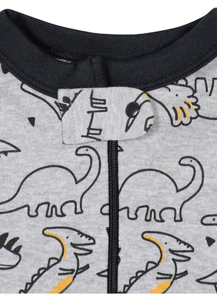 Gerber Baby Boys' 4-Pack Footed Pajamas, Dinosaurs Space Grey, 18 Months