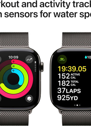 Apple Watch Series 10 [GPS 42mm case] Smartwatch with Rose Gold Aluminum Case with Light Blush Sport Band - S/M. Fitness Tracker, ECG App, Always-On Retina Display, Water Resistant