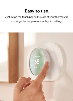 Google Nest Thermostat - Smart Thermostat for Home - Programmable Wifi Thermostat - Snow