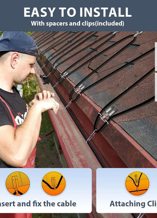 HEATIT HIRD 20 feet 5 Watts Per Foot Roof & Gutter Snow De-Icing Cable