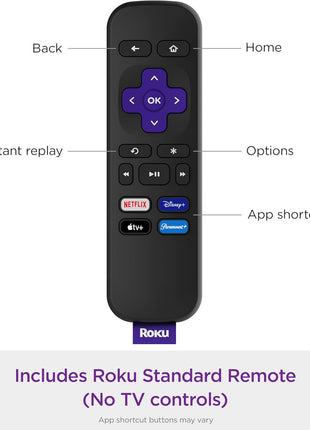 Roku Express | HD Roku Streaming Device with Standard Remote (no TV controls), Free & Live TV