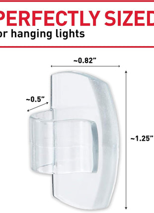 Command Outdoor Light Clips, Clear, 20 Clips, 24 Weather Resistant Strips | Damage-Free Hanging Light Clips with Adhesive Strips, No Tools Mini Wall Hooks for Hanging Decorations in Living Spaces