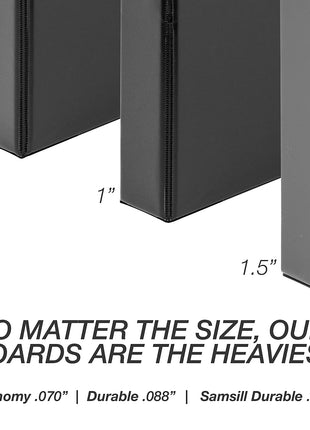 Samsill Durable 1.5 inch 3 Ring Binder, D Ring Binder, 100% Recycled Chipboard, Basis Assortment, 4 Pack
