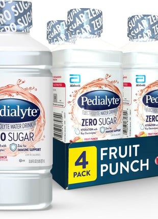 Pedialyte Electrolyte Water with Zero Sugar, Fruit Punch Hydration Drink