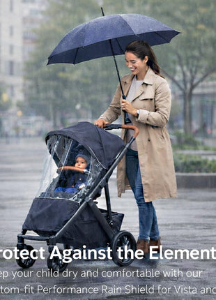 Rain Cover Fits for UPPAbaby Vista/Vista V2/Vista V3/Cruz/Cruz V2 Stroller â€“ Windproof Weather Shield with Zipper Window & Air Vents, All-Season Stroller Rain Protector