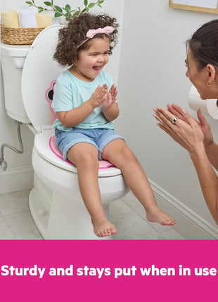 Bright Starts Disney Baby Minnie Mouse Flip & Sit Potty Training Seat, Attaches to Toilet Securely, Space Saving Design Fits Most Toilets