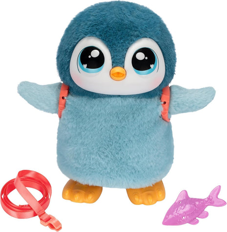 Little Live Pets Walking Penguin My Pet Waddles, Interactive Plush Penguin with 25+ Sounds and Detachable Leash, Toy Penguins for Kids of Ages 5+ | Dances, flaps wings, eats & giggles when fed; interactive plush pet toy for kids ages 5+