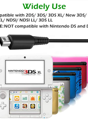2 Pcs 3.9ft USB Charger Cable Compatible with 3DS/ 2DS, Play and Charge Charging Cord Compatible with 3DS/ 2DS/ DSi with 2 Stylus