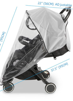 Clear Stroller Rain Cover, Universal Travel Weather Shield Breathable Baby Stroller Rain Cover for Windproof, Waterproof, Protect from Sun Dust Snow