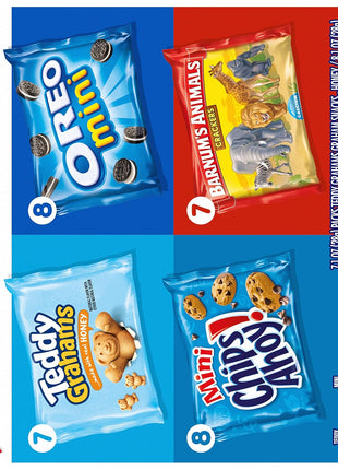 Nabisco Team Favorites Variety Pack, OREO Mini, CHIPS AHOY! Mini, Teddy Grahams Honey & Barnum's Animal Crackers, 30 Snack Packs
