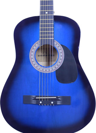YMC 38 inch Blue Beginner Acoustic Guitar Starter Package Student Guitar with Gig Bag,Strap, 3 thickness 9 Picks,2 Pickguards,Pick Holder, Extra Strings, Electronic Tuner -Blue