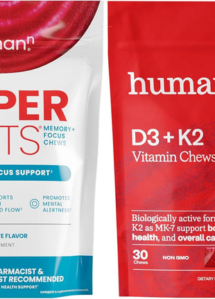 HumanN SuperBeets Memory + Focus & D3 + K2 Chews