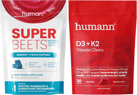 HumanN SuperBeets Memory + Focus & D3 + K2 Chews