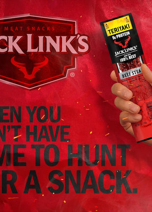 Jack Link's Beef Steak, Teriyaki - Protein Snacks, Meat Snack with 9g of Protein, Made with 100% Beef, Individually Wrapped Bulk Snack Pack, Keto Friendly - 1 Oz. (12 Count)