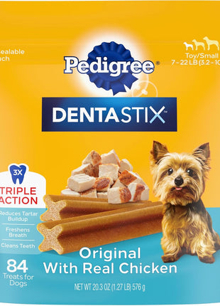 Pedigree Dentastix Dental Chews for Dogs, Small and Toy Breed Dog Treats, Fresh Flavor, 1.54 lb. Bag (102 Treats Total)