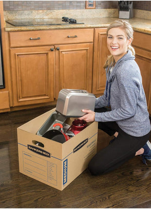 Bankers Box Medium Classic Moving Box 20 Pack, Reinforced Handles, Tape-Free Assembly, Box with Lid, 19-in x 14.5-in x 15.5-in (8817202)