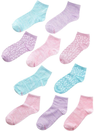 Hanes Girls' Big ComfortSoft Socks, Ankle & No Show Soft Stretch, 10-Pack, Ankle-Pink/Lavender/Teal-10 Pack, Medium