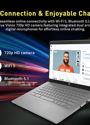 HP Chromebook 14" HD Laptop for Business & Students, Intel Celeron N4120, 4GB LPDDR4, 224GB Storage(64GB eMMC+160GB Docking Station), UHD Graphics, Webcam, Long Battery Life, Chrome OS, Modern Gray