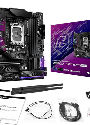 ASRock Z890M Riptide WiFi 6E Phantom Gaming Intel Core Ultra Z890 LGA1851 RL-ILM DDR5 9066 MHz 256 GB M.2 Micro ATX Motherboard