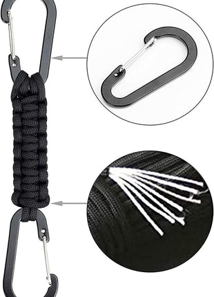 BRAVESHINE Paracord Keychain Carabiner Clip, D Ring Lanyard Hanger Stroller Hook for Water Bottle, Key, Backpacks, Men, Women