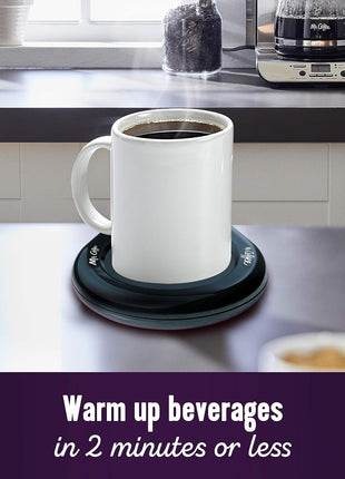 Mr. Coffee Mug Warmer for Coffee and Tea Portable Cup Warmer for Travel Office Desks and Home Black | Gifts for Teachers