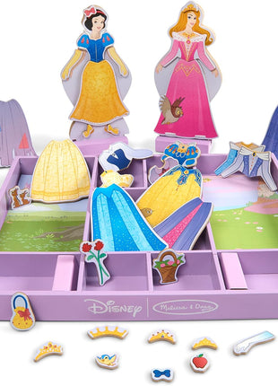 Melissa & Doug Disney Sleeping Beauty and Snow White Magnetic Dress-Up Wooden Doll Pretend Play Set (40+ pcs), Pretend Play & Preschool Toys for Kids Ages 3+
