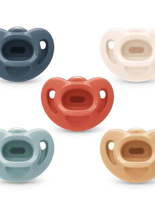 NUK Timeless Comfy Pacifier | 100% Silicone, One-Piece Design | BPA-Free, Gentle on Baby's Skin | 5-Pack, for 0-6M