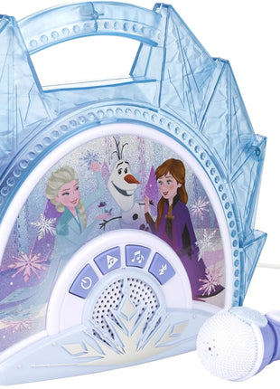 eKids Disney Frozen Karaoke Microphone with Bluetooth Speaker for Fans of Disney Toys, Kids Karaoke Machine with Built in Music