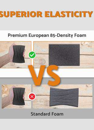 S&F STEAD & FAST Sanding Sponge 60 80 120 220 Grit 4 Pcs with 2 Emery Board | Superior Elasticity, Exclusive PU Glue Formulation, Flexible and Durable, Wet and dry, for Wood, Metal, Drywall, Kitchen