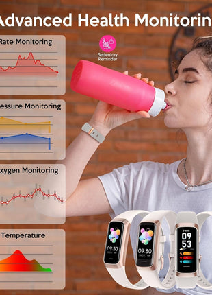 Fitness Tracker, 2026 Smart Band with Heart Rate & Blood Pressure Monitor, IP67 Waterproof Activity Tracker with Sleep Tracking & Step Counter for Men Women, Pink