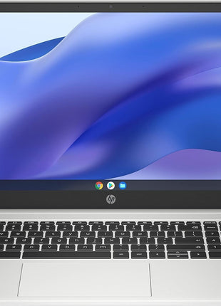 HP 15.6 HD Premium Chromebook, Intel Celeron N Processor 3.7GHz Turbo Speed, 8GB Ram, 64GB SSD, Ultra-Fast WiFi Up to 1700 Mbps, Chrome OS, Arctic Sliver