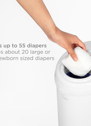 Ubbi Steel Diaper Pail, Odor Locking, No Special Bag Required, Award-Winning, Registry Must-Have, White | Award-Winning Registry Must-Have, Childproof Safety Lid with Lock, Holds Up To 55 Newborn Diapers, Modern Nursery Essential