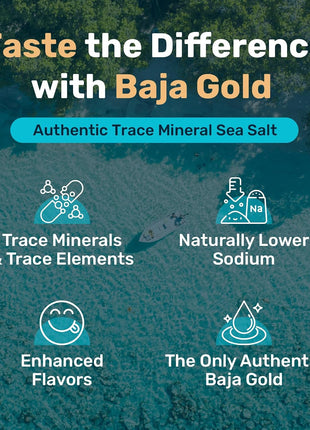 Baja Gold Signature Mineral Sea Salt - Recommended by Gary Brecka - Authentic Fine Grind Salt for Cooking & Baking | Natural Baja Salt for Culinary Uses | Great for Finishing Dishes | 1 lb. Resealable Bag, 300+ Servings