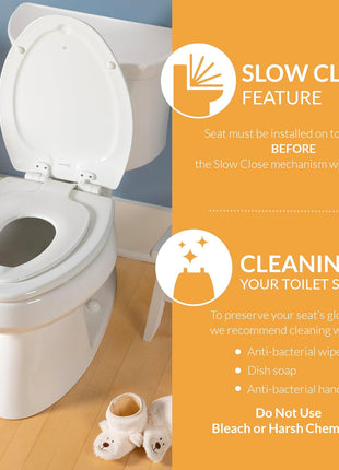 Mayfair NextStep2 Toilet Seat with Built-In Potty Training Seat, Slow-Close, Removable that will Never Loosen, Elongated, White